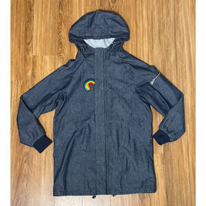 Fairwhale Jeans Men's Hooded Denim Jacket w/ Rainbow Patch Lined- Size L 175/92A